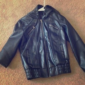 Black leather jacket size small
